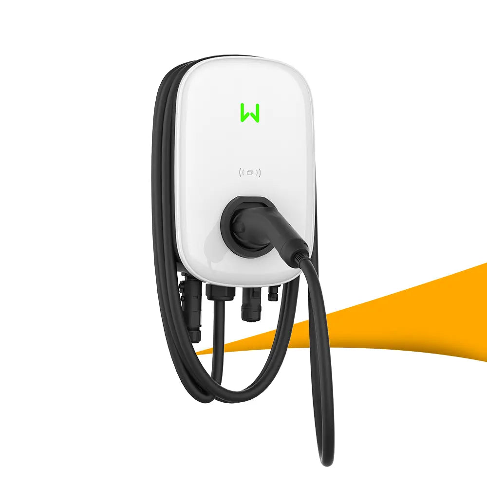 GoodWe GW22K-HCA-G30 22 kW EV charger with white housing and black charging cable