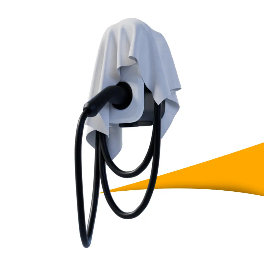 Huawei Smart Charger AC Version 2027 22 kW EV wallbox with black charging cable, partially covered by a white cloth.
