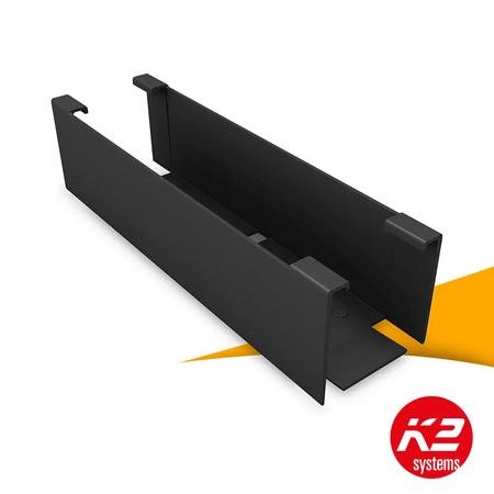 K2 BlackCover SingleRail 36 set voor hellend dakpannen 2003523 kopen bij solago.nl, montagerail op witte achtergrond met oranje podium productfoto