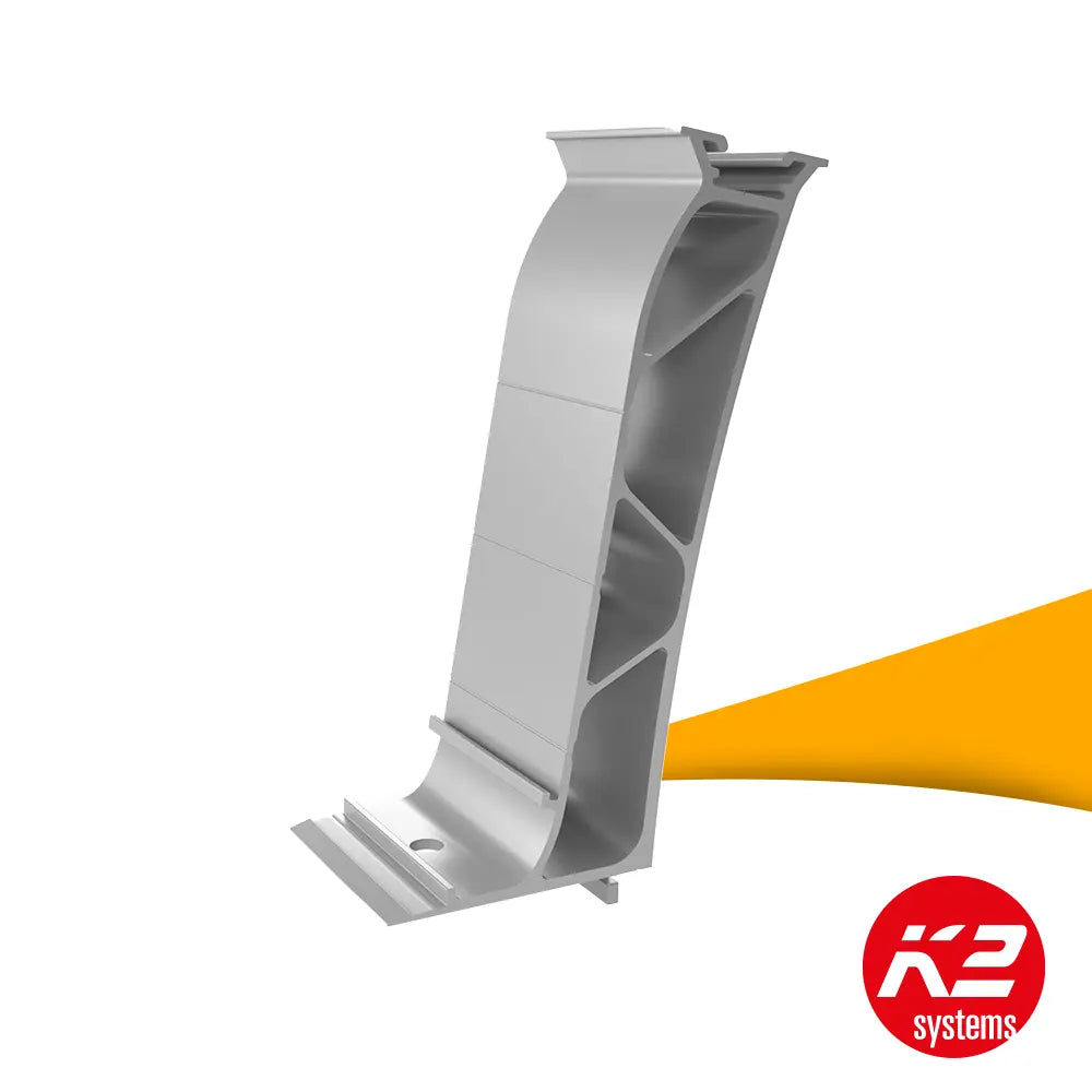 K2 Dome 6.10 Peak 2004125 kopen bij solago.nl, montagesysteem voor zonnepanelen op witte achtergrond met oranje podium productfoto