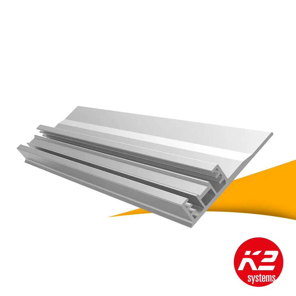 K2 SingleBoard 3S/4S 2,10 m 2001972 kopen bij solago.nl, montageplaat voor zonnepanelen op witte achtergrond met oranje podium productfoto