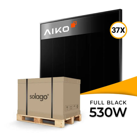 Produktbild - AIKO Solar 530W Glas-Glas Full Black Modul AIKO-A530-MCE60Db Neostar 3S+60 - Palettenpreis (37 Stk.)