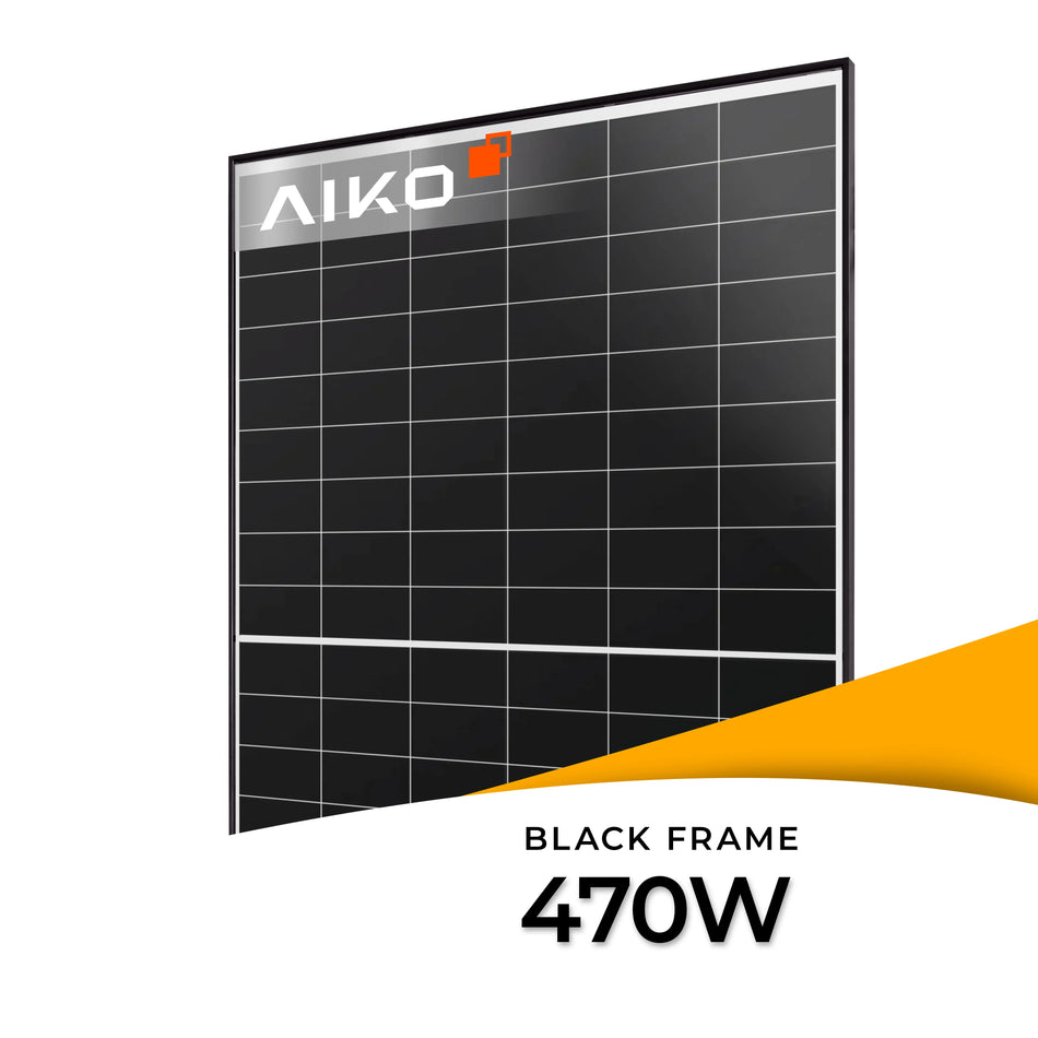AIKO Solar 470W glas-glas zonnepaneel met zwart frame (AIKO-A-MAH54Dw Neostar 2P+) – hoog rendement PV-module voor woning en bedrijf, nu solarmodule kopen bij solago.nl