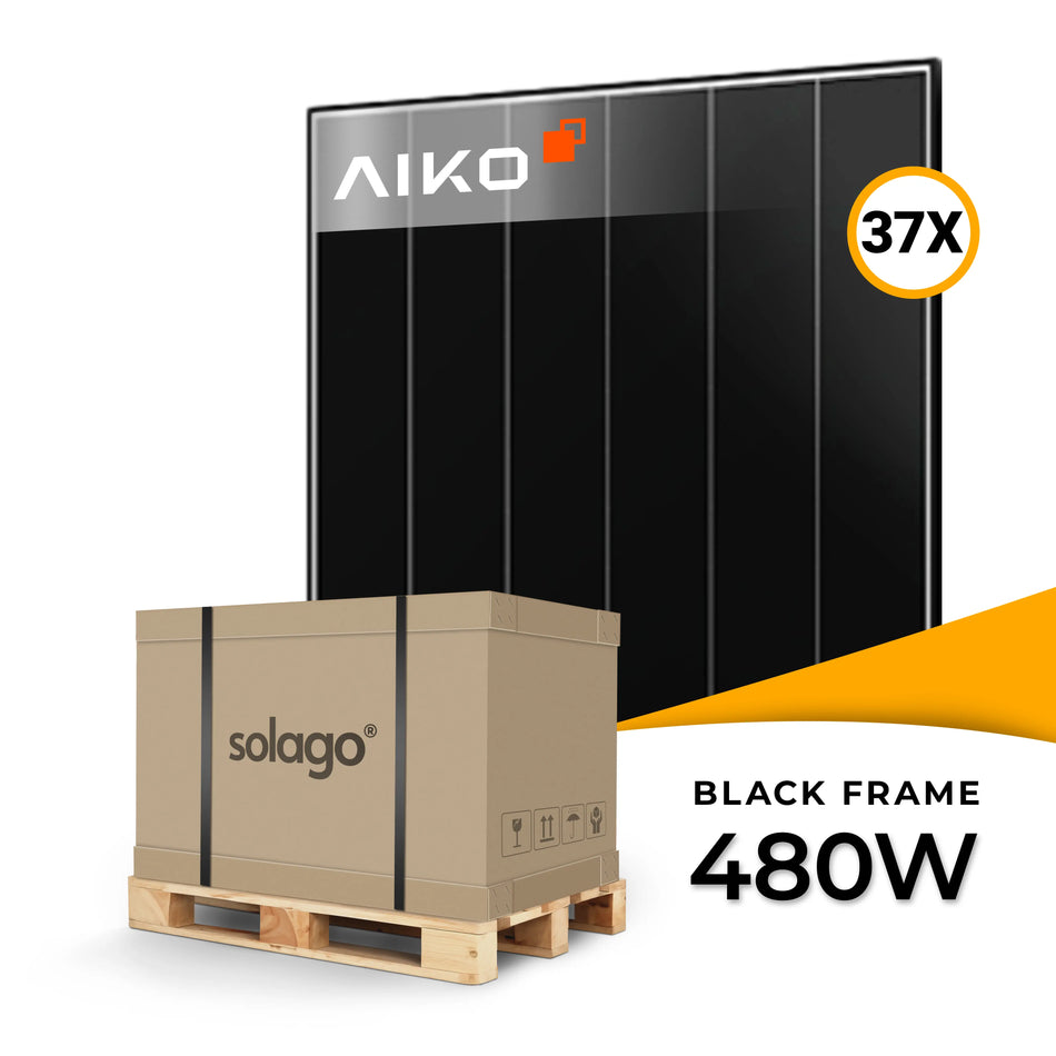 Aiko Solar 480W glas-glas PV-paneel met zwart frame (AIKO-A480-MCE54Dw Neostar 3P+ 54) – palletprijs (37 stuks) voor complete PV-installaties, nu PV-paneel kopen bij solago.nl