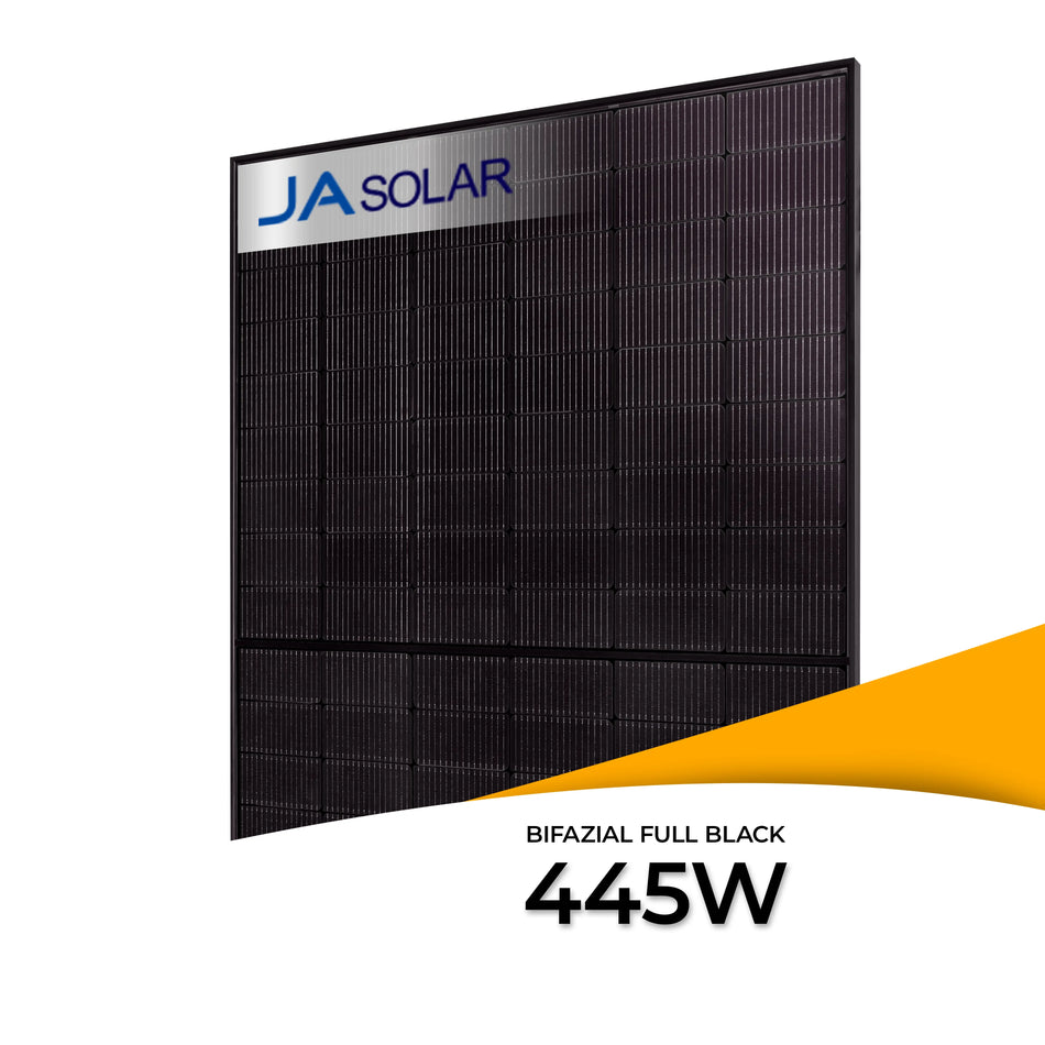 JA Solar 445W bifaciaal glas-glas full black PV-paneel JAM54D41 – efficiënte zonne-energiemodule met goed rendement (staffelprijs), nu PV-paneel kopen bij solago.nl