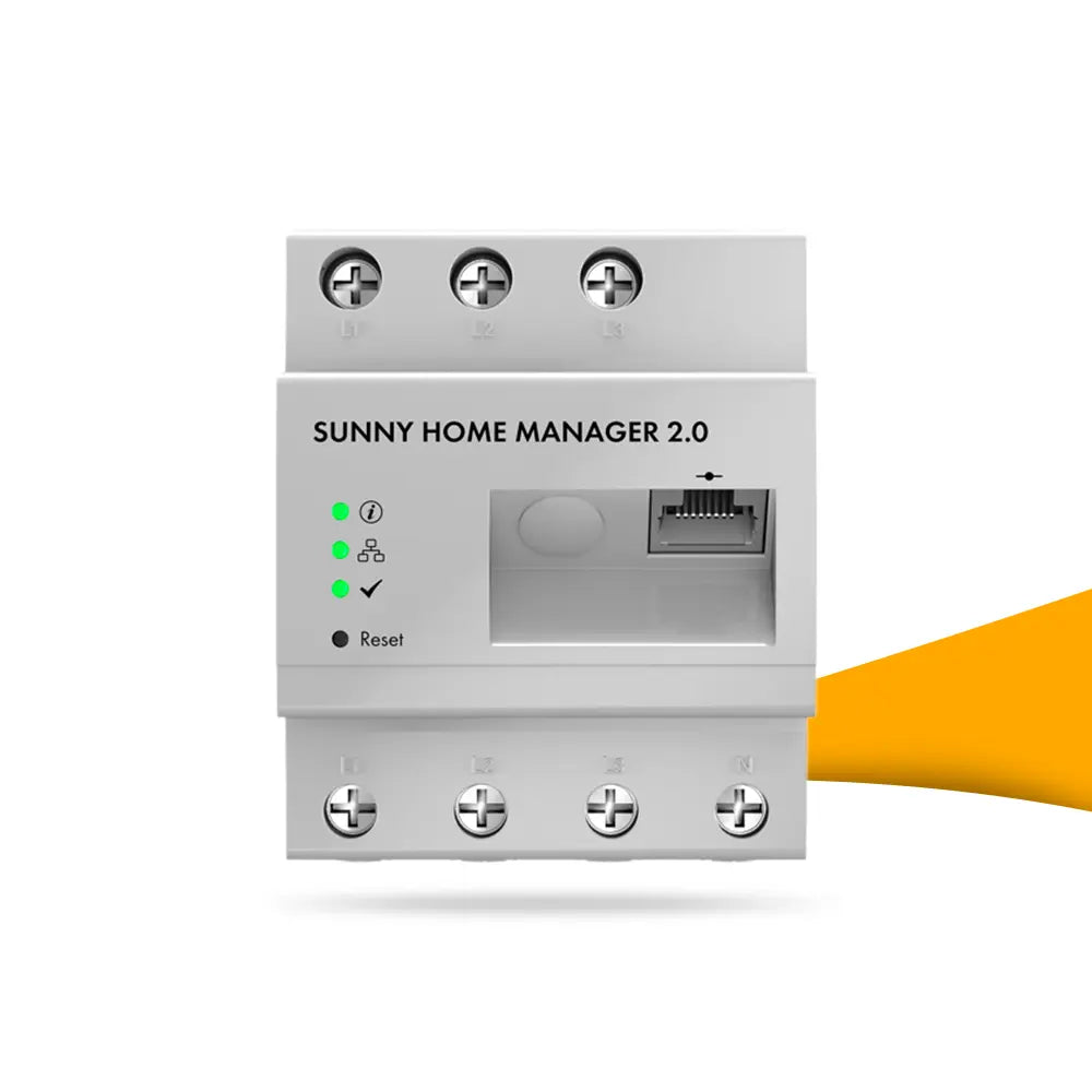 SMA Sunny Home Manager 2.0 smart energy hub kopen bij solago.nl – product op witte achtergrond met oranje podium