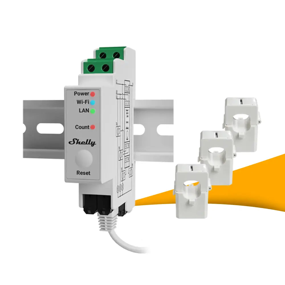 Shelly Pro 3EM 120A energiemeter voor PV-systemen