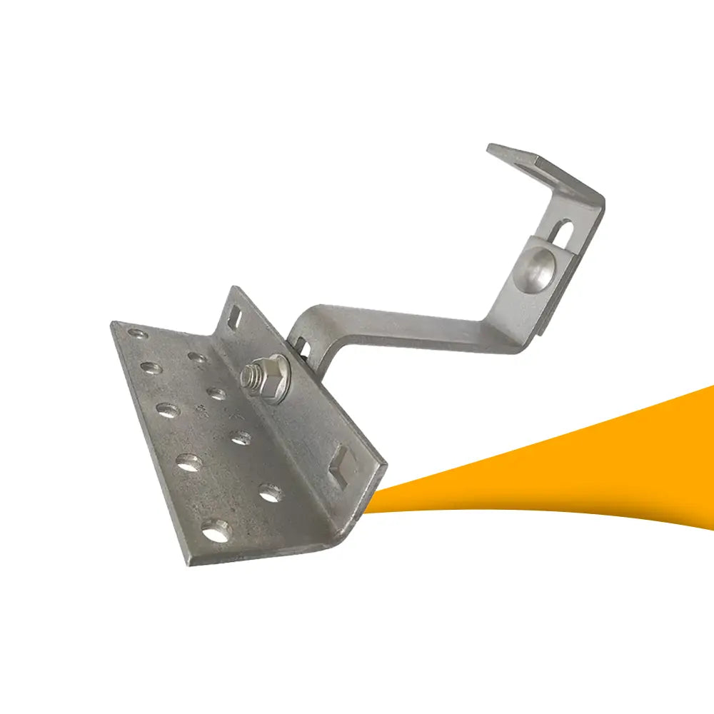 Dakhaak 32 mm latten 3-voudig verstelbaar kopen bij solago.nl, dakmontage op witte achtergrond met oranje podium