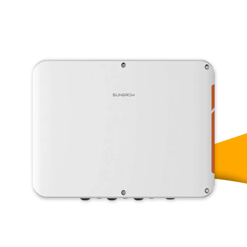 Sungrow COM100D-EU Smart Communication Box kopen bij solago.nl, communicatiebox op witte achtergrond met oranje podium